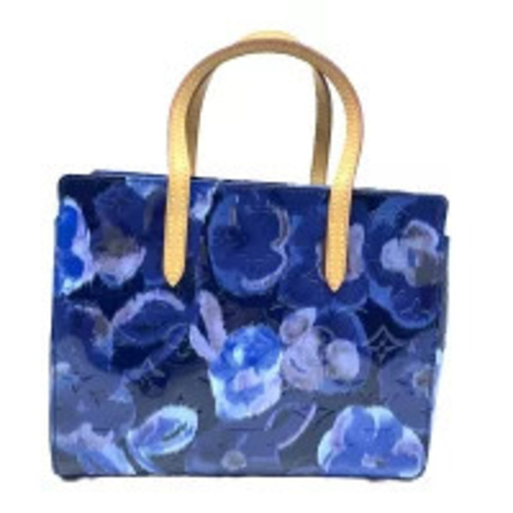 Louis Vuitton Vernis Ikat Monogram Handbag Catalina Flower Blue